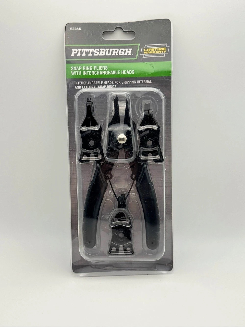 Pittsburgh Snap Ring Pliers with Interchangeable Heads 4-Piece Snap Ring Pliers